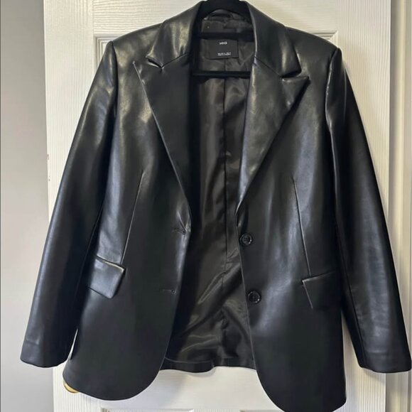 Mango Vegan Leather Jacket Size Medium - Picture 1 of 3